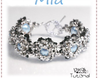 Crystal Flower Bracelet Pattern: Mia ( INSTANT DOWNLOAD Pdf)