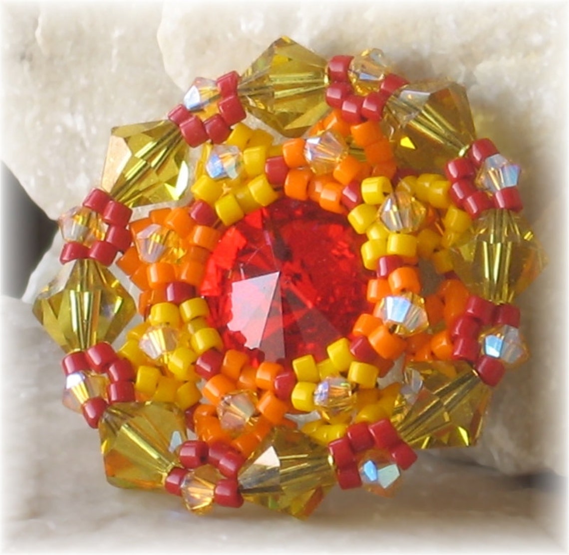 Pendant Beading Tutorial Bead Woven Pendant With Bezeled - Etsy