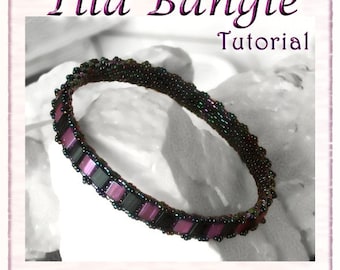 Bangle Tutorial: Tila Bangle - Kraal geweven smalle armband - INSTANT DOWNLOAD PDF