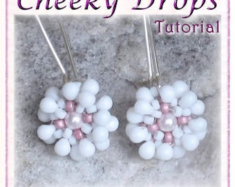Beadwoven Flower Earrings Tutorial (Instant download PDF) - Cheeky Drops