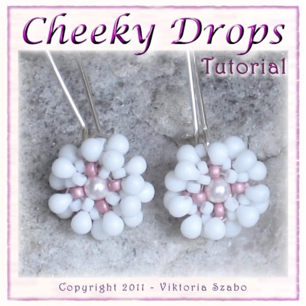 Beadwoven Flower Earrings Tutorial (Instant download PDF) - Cheeky Drops