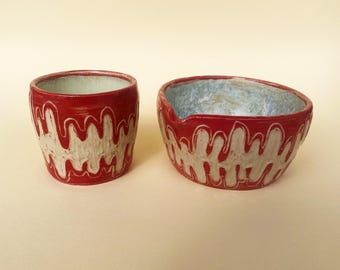 Handgemachte Keramik Matcha Schale - Sets