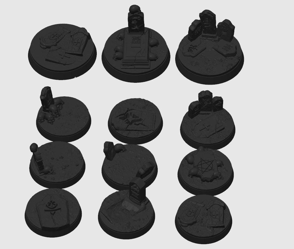 Socles | Croisade des tranchées | Pack de socles Ghosts | Socle 3D universel | Jeux de guerre, figurines miniatures
