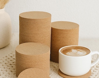 Ensemble de sous-verres en liège respectueux de l'environnement – Dessous de verre bohème naturel pour la maison et la table