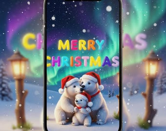 Tarjeta electrónica navideña animada MP4 sin personalizar con música (descarga digital)