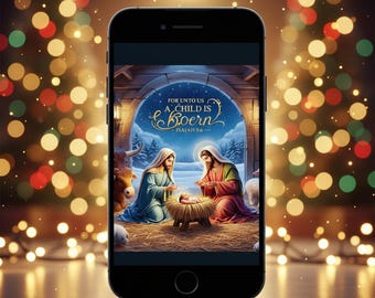 Tarjeta electrónica navideña animada MP4 sin personalizar con música (descarga digital)