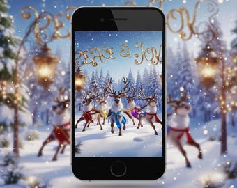 Tarjeta electrónica navideña animada MP4 sin personalizar con música (descarga digital)