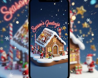 Tarjeta electrónica navideña animada (MP4) no personalizada / Saludos festivos (descarga digital)