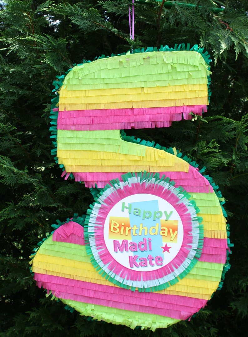 Number Five Pinata large Number Five Pinata Customizable. Etsy