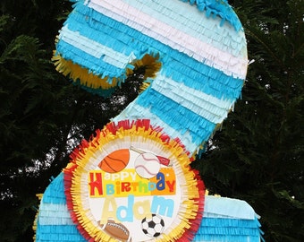 Large Customizable Number Two Pinata. Numero Dos.