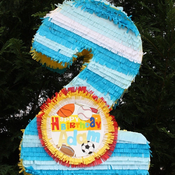 Large Customizable Number Two Pinata. Numero Dos.