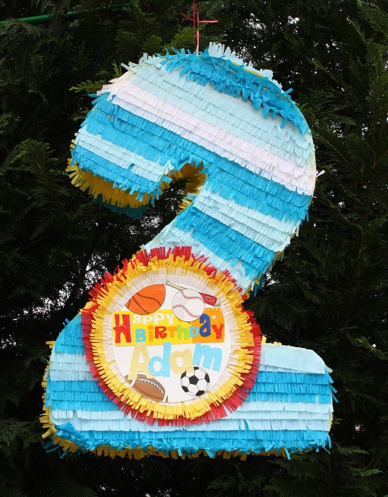 Large Customizable Number Two Pinata. Numero Dos. image 1