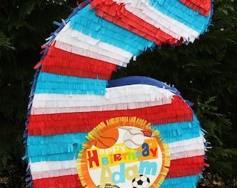 Large Number Six Pinata - Customizable. Custom piñata. Numero Seis