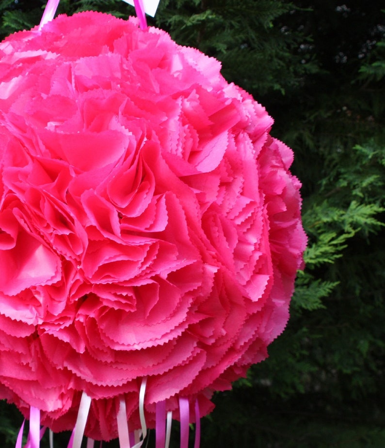 Wedding Pinata. Hot Pink Flower Ball Pinata. Pomander. Etsy