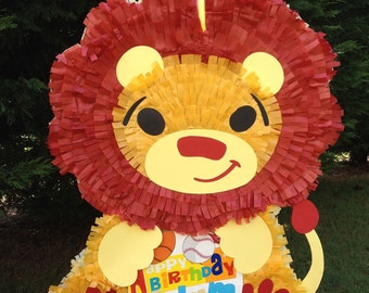 Lion Pinata.  Jungle Theme Pinata.  King of the Jungle.  Customizable Pinata