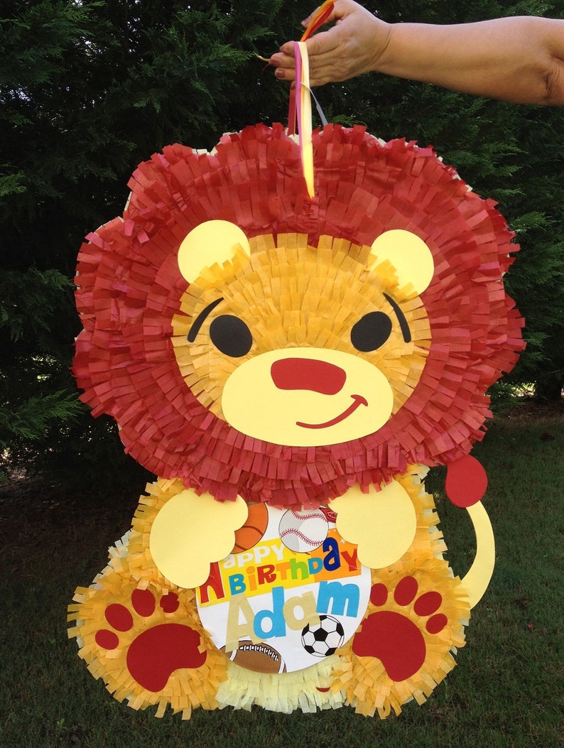 Lion Pinata. Jungle Theme Pinata. King of the Jungle. Customizable Pinata image 1