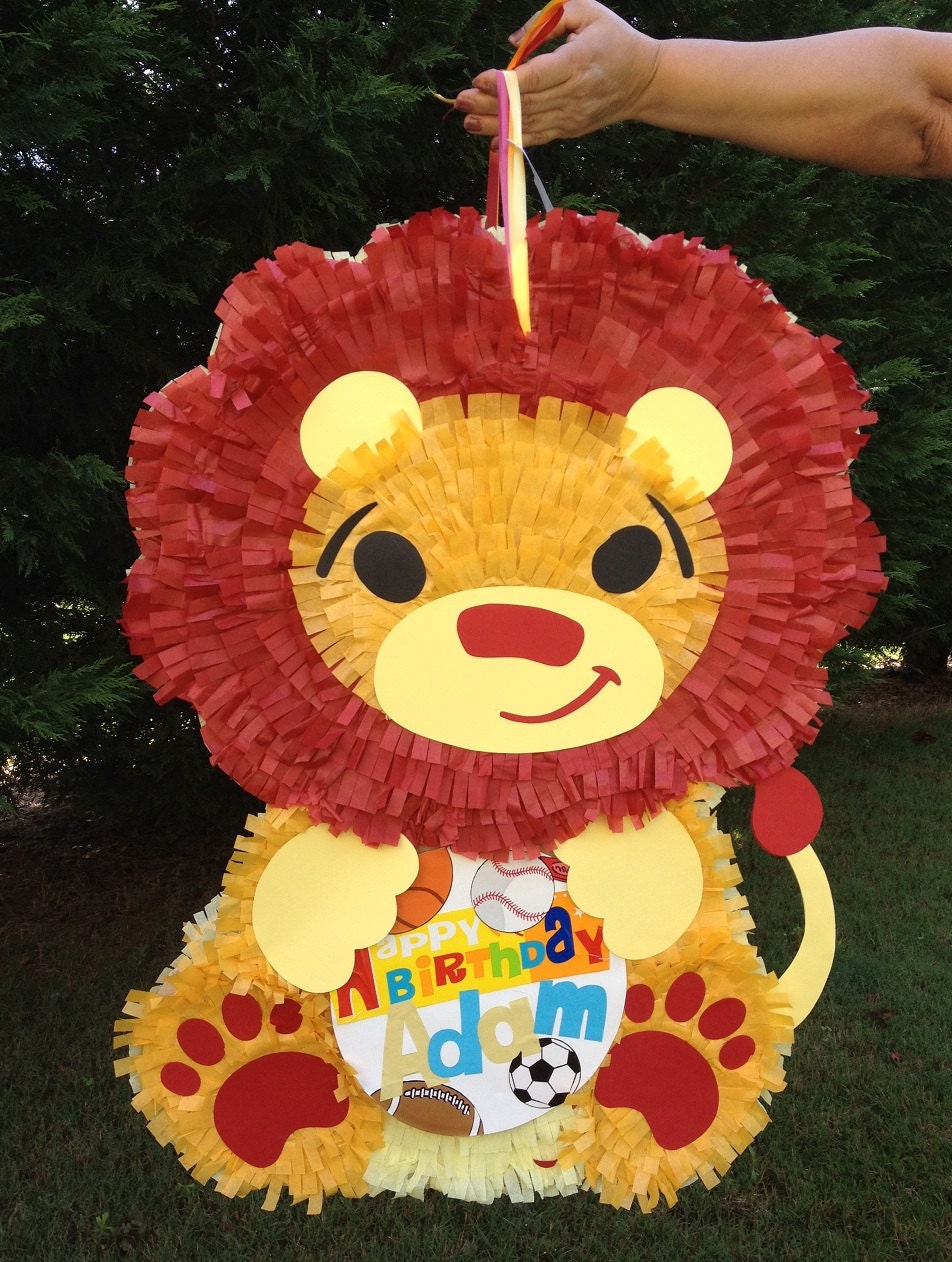 Lion Pinata Jungle Theme Pinata King of the Jungle Customizable Pinata