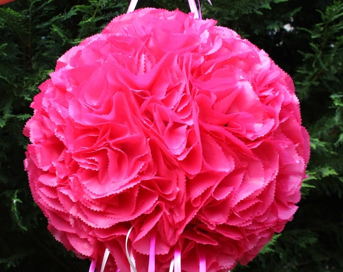 Wedding Pinata. Hot Pink Flower Ball Pinata. Pomander. Kissing Ball