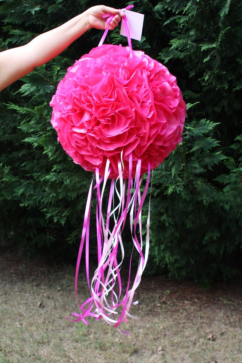 Wedding Pinata. Hot Pink Flower Ball Pinata. Pomander. | Etsy