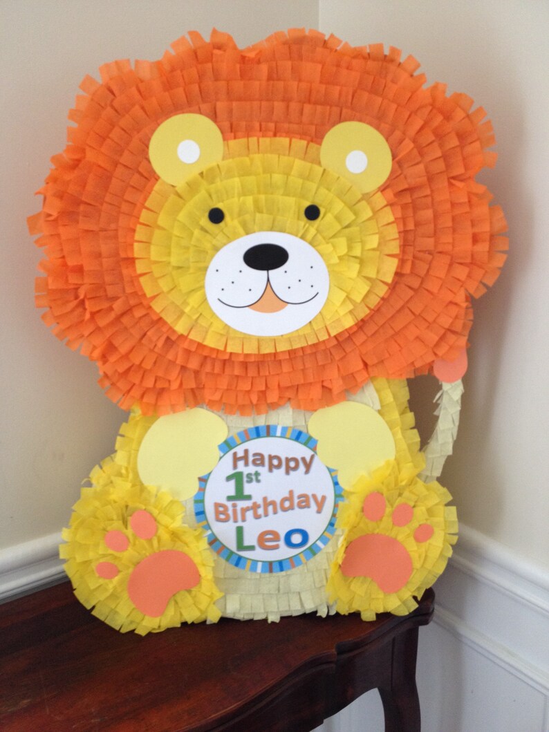 Lion Pinata. Jungle Theme Pinata. King of the Jungle. Customizable Pinata image 3