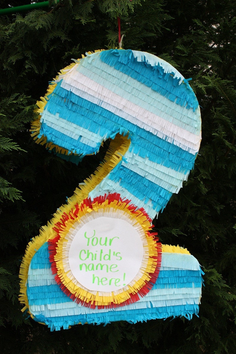 Large Customizable Number Two Pinata. Numero Dos. image 3