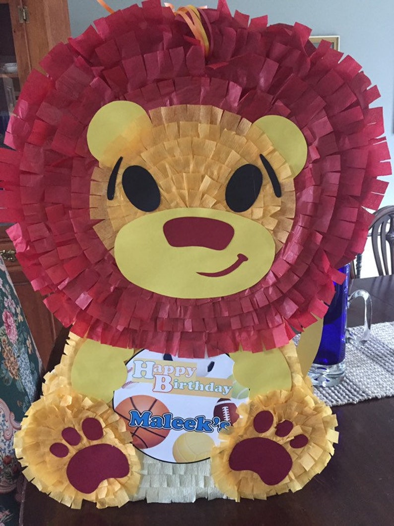 Lion Pinata. Jungle Theme Pinata. King of the Jungle. Customizable Pinata image 4