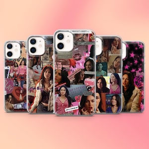 Peut inclure: Plusieurs coques de téléphone transparentes avec un design de collage. Les coques présentent des images d'une femme, avec du texte tel que "Jennifer's Body", "Suffer a virgin to Satan" et "Desperate Teenage Girls".