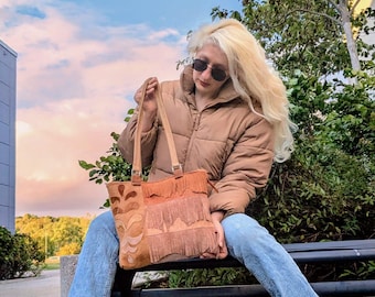 Handmade boho handbag  real leather fringe bag, funkynag