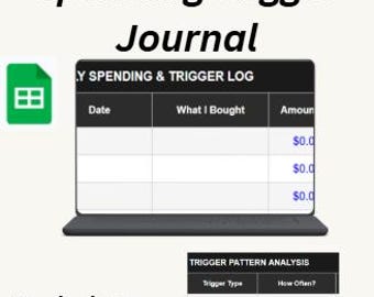 Spending Triggers Journal Google Sheets Template Emotional Spending Tracker
