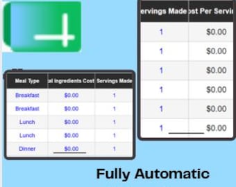 Healthy Meal Prep Budget Spreadsheet | Meal Cost & Nutrition Planning Calculator
