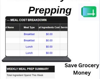 Family Meal Cost Planner - Google Sheets - Food Spreadsheet - Save Money Easily