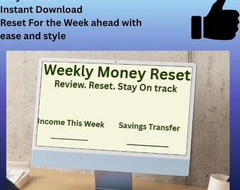 7 Day Reset Template - Printable Design - Savings Template