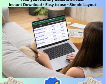 Financial Goal Planner Spreadsheet | Savings, Budget & Money Goal Tracker | Personal Finance Tool