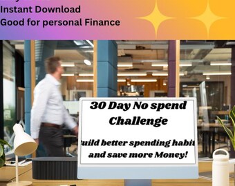 Minimalist 30 Day No-Spend Challenge - Editable - Printable - Savings Tracker