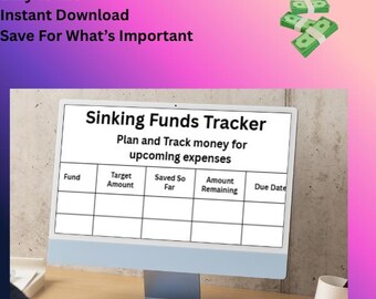 Sinking Funds Tracker - Budget Planning Worksheet - Savings Goal Planner - Personal Finance - Printable