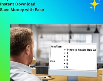 Money Goal Planner - Finance Template  - Goal Tracker - Printable