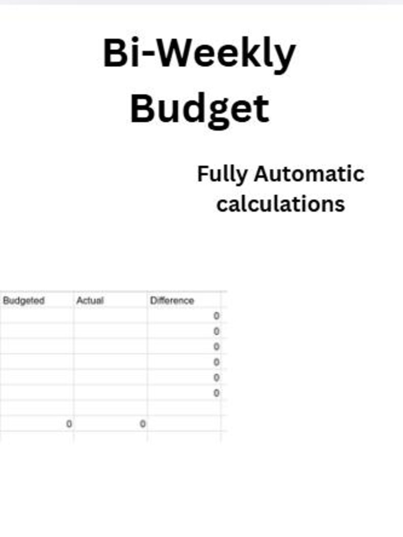 Biweekly Budget Planner Spreadsheet | Paycheck Template | Two Week ...