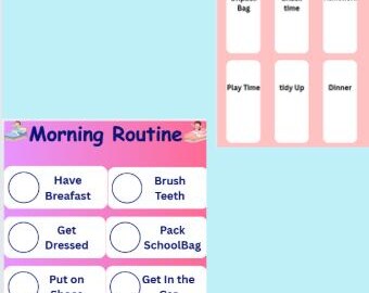 Kids Daily Routine Charts Bundle - Colour - Night & Day