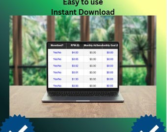 Social Media Income Spreadsheet | Content Creator Finance Tracker | Side Hustle Earnings Tracker