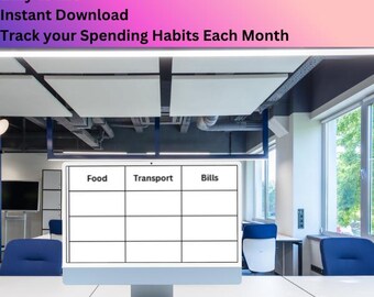 Monthly Expense Log Printable - Spending Tracker - Budget Template - Personal Finance - Money Planner