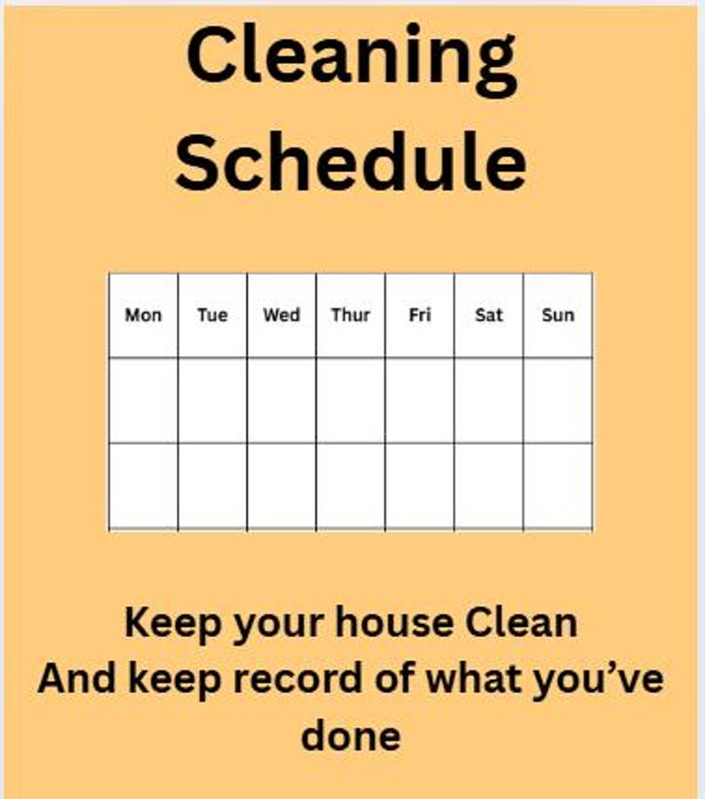 Weekly Cleaning Schedule Printable & Editable Canva Template | Minimal ...