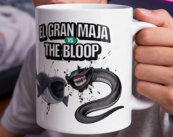 Tazza per bambini El Gran Maja vs The Bloop da 11 once / Tazza mostro marino / Tazza per bevande con creature oceaniche / Tazza divertente per cioccolata calda per bambini