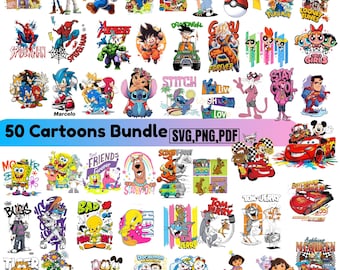 Funny Cartoon Mega Bundle, Cartoons Clipart, Sublimation Design, Cartoon png, Retro Png Files, Cartoon Characters, T Shirts Design