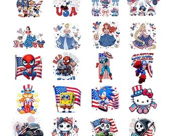 4th of July Kids PNG Bundle, Fourth Of July png, American Girl & Boy PNG, patriotic kids png, 4th of july kids name png, America Toddler Png