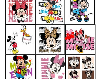 Retro Mickey & Friends Signatures PNG, Disney Balloon Characters Design, Magical Mickey and Co Artwork, Family Matching Digital Download