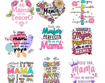 Spanish Mother’s Day SVG Bundle, Latina Mom Quotes, Retro Mama Design (Digital Download)
