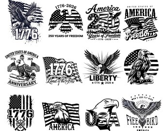 America 250th Anniversary PNG Bundle | 1776-2026 Designs | Fourth of July PNG | America's Birthday Pngs | 4th of July Png Designs