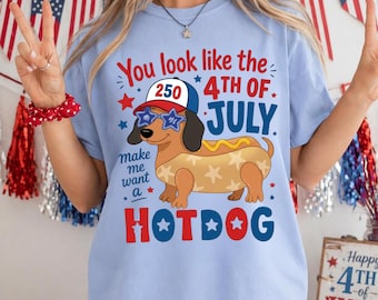 Funny Hotdog Dachshund 4th of July PNG (Digital Download)