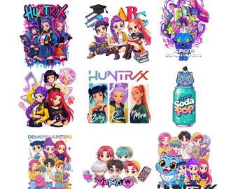 Kpop Demon Hunter PNG SVG Bundle, Huntrix Saja Boys Fan Art (Digital Download)