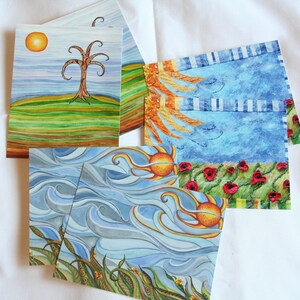 Set de papelería con impresiones originales de acuarela y postales de viaje